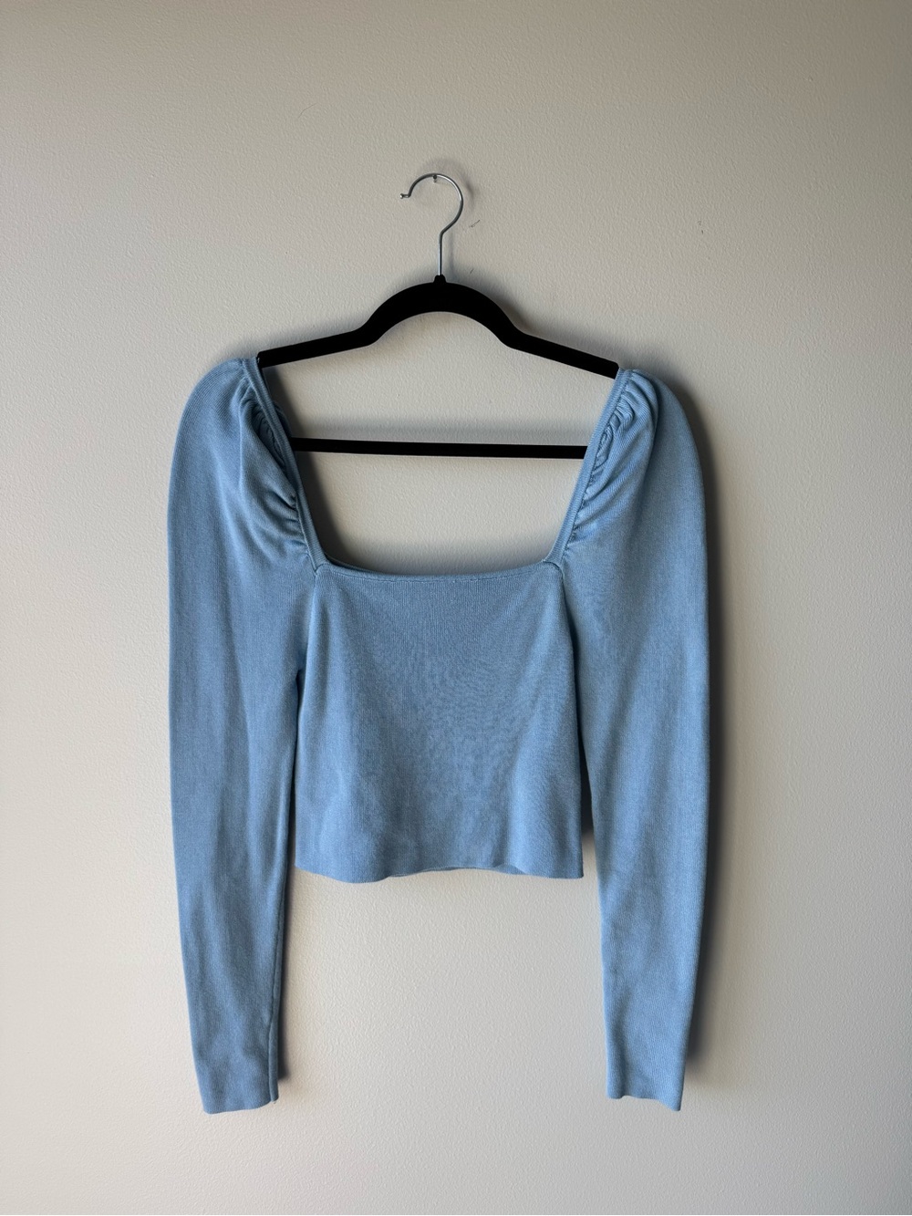Lulu's Powder Blue Square Neck Long Sleeve Top